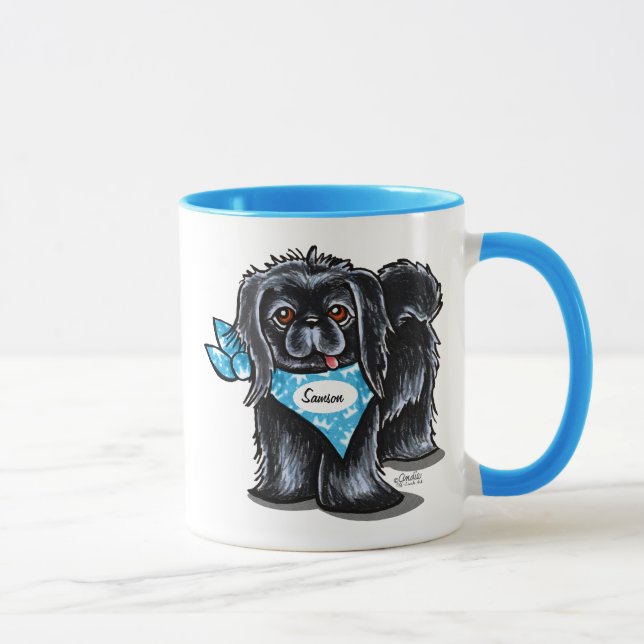 Mug Noir Pekingese Nom de l'animal de compagnie Person (Droite)