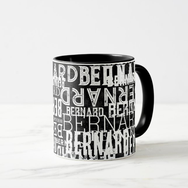 Mug Noir Plein De Noms Blancs (Devant droit)