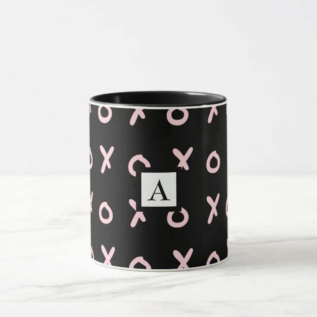 Mug Noir & Rose Bébé X O XO XO's Tendance Mignon (Centre)