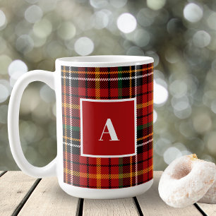 Mug Noir rouge classique Noël plaqué Monogramme initia
