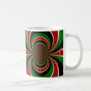 Mug Noir rouge vert Kenya