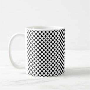 Mug Noir sur blanc Petite taille Pois Motif