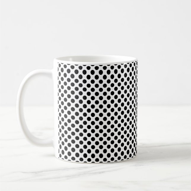 Mug Noir sur blanc Petite taille Pois Motif (Gauche)