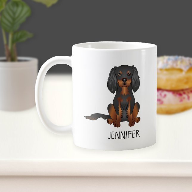 Mug Noir & Tan Cavalier King Charles Spaniel & Nom (Créateur téléchargé)