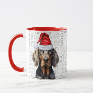 Mug Noir Tan Coonhound Amoureux des chiens Noël