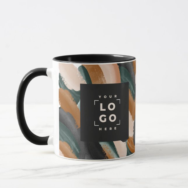 Mug Noir vert rouille abstrait peint minimal moderne (Gauche)