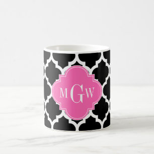 Mug Noir Wht Marocain #5 Rose Chaud #2 Nom Monogramme