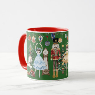 Mug Noisette Vintage Noël Rouge Vert