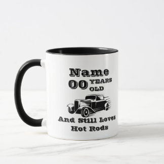 Mug Nom Age Hot Rod Ajouter Personnaliser Anniversaire