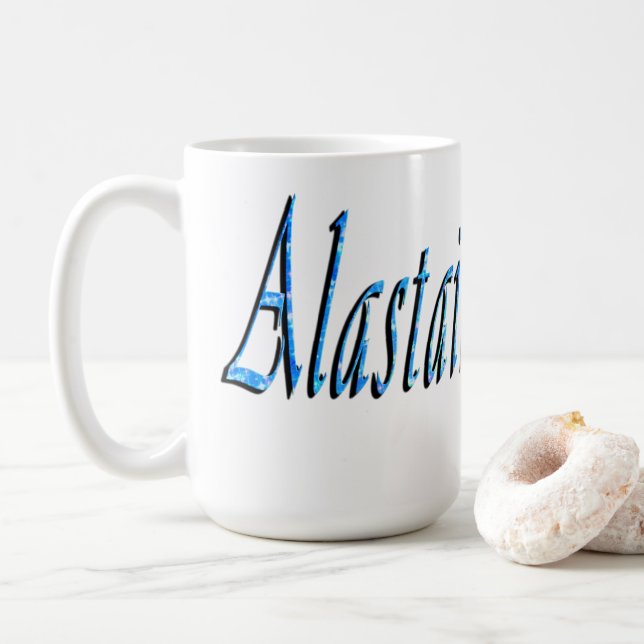 Mug Nom Alastair Bleu, (Avec donut)
