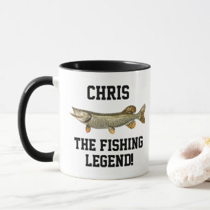 Mug Nom amusant Légende de pêche Northern Pike Sports