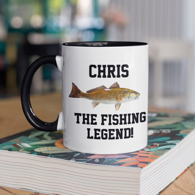 Mug Nom amusant Pêche Légende Redfish Sports (Créateur téléchargé)