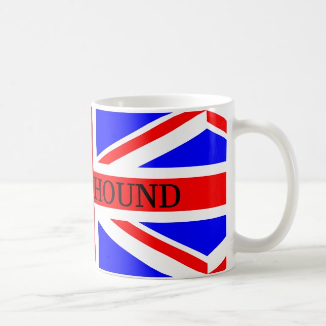 Mug nom basset hound sur drapeau (Droite)