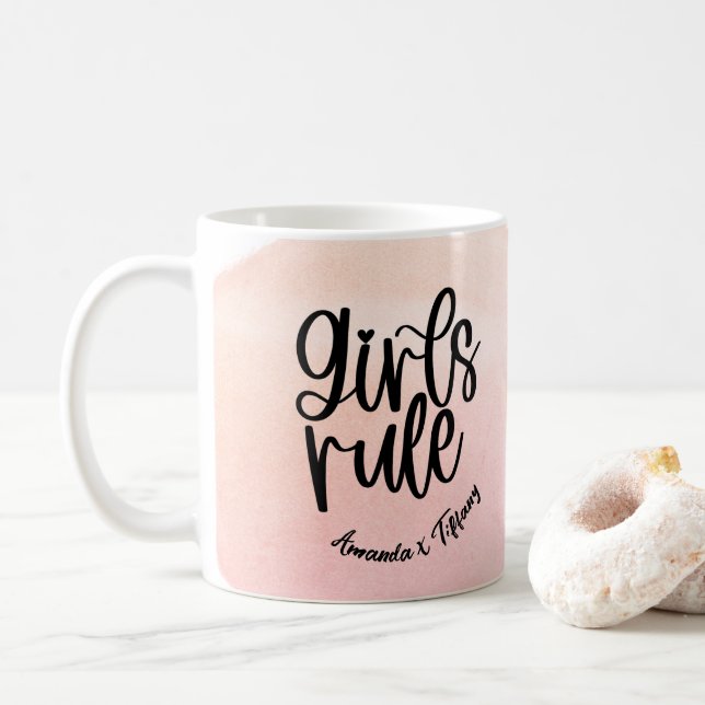 Mug Nom BFF personnalisé Filles Amitié des règles (Avec donut)