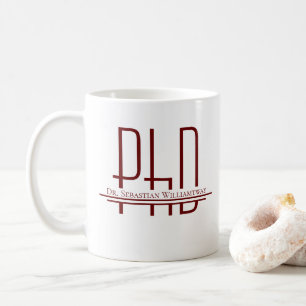 Mug Nom Burgundy Doctorat Graduation
