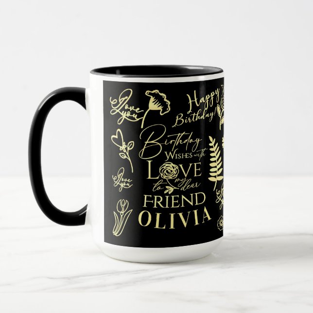 Mug Nom calligraphié moderne et élégant pour l'anniver (Gauche)