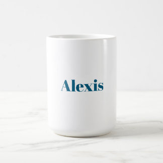 Mug Nom Calligraphie Script Plain Simple Blanc Bleu