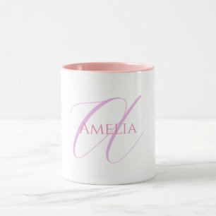 Mug Nom Chic Monogramme Lettre initiale Calligraphie