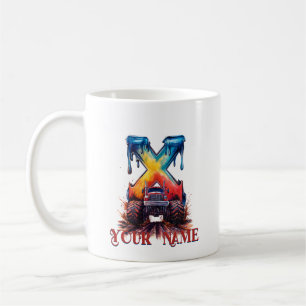 Mug Nom customisé 'X' Boue Splatter Camion Monstrous