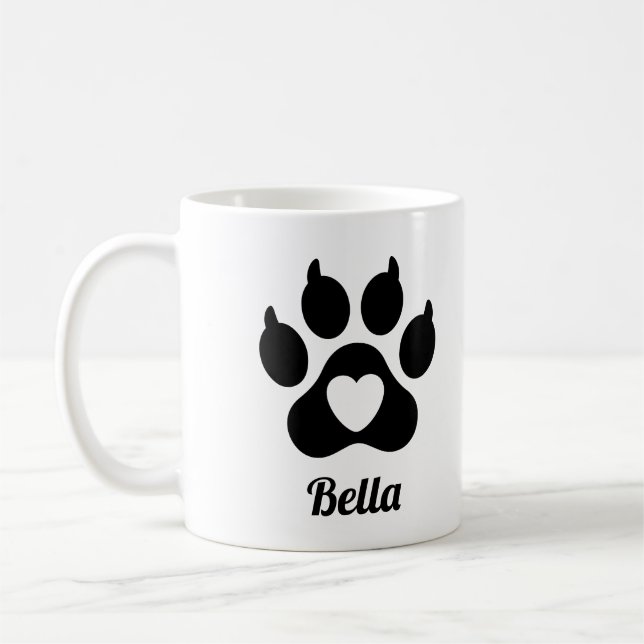 Mug Nom d'animal à empreinte de patte minimale Amateur (Gauche)