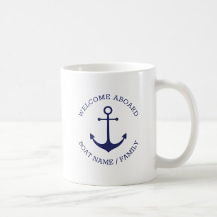 Mug Nom de bateau personnalisé Bienvenue à bord de l