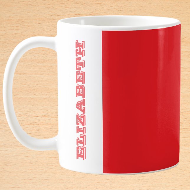 Mug Nom de bloc rouge moderne personnalisé (Créateur téléchargé)