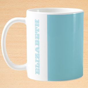 Mug Nom de bloc Turquoise moderne personnalisé