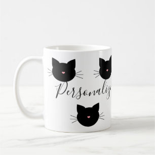 Mug Nom de chat noir personnalisé