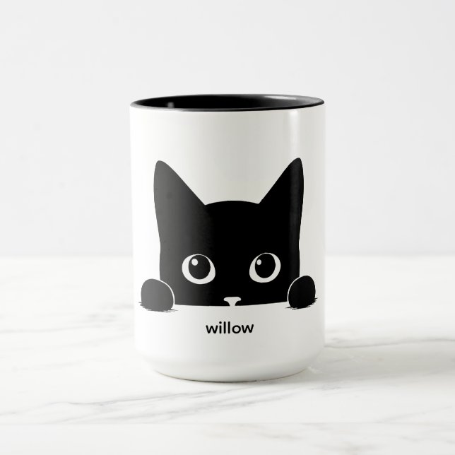 Mug Nom de compagnie de chat mignon personnalisé (Centre)