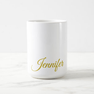 Mug Nom de couleur or professionnel minimaliste modern