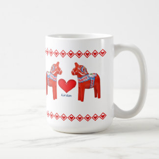 Mug Nom de coutume de coeurs de cheval de Dala de