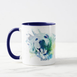 Mug Nom de coutume d'éclaboussure d'aquarelle de