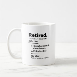 Mug Nom de définition à la retraite, Drôle cadeau d