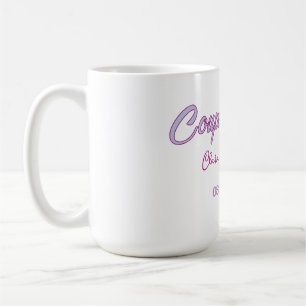 Mug nom de douche de couple date gris tendance simple
