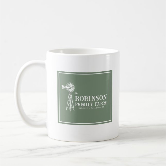 Mug Nom de famille Agritourisme Rustique Windmill Sage (Gauche)