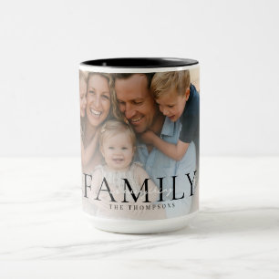 Mug Nom de famille de typographie moderne Cadeau photo