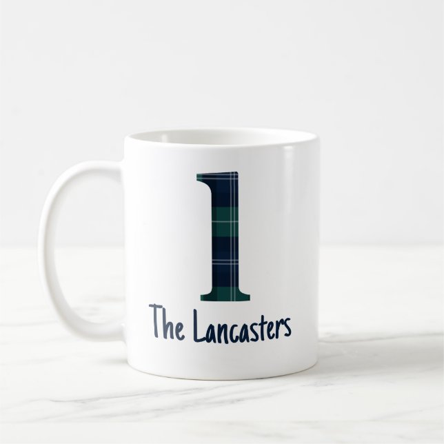 Mug Nom de famille et lettre minuscule initiale l à ca (Gauche)