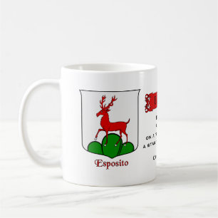 Mug Nom de famille italien Esposito Bouclier héraldiqu