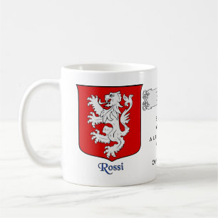 Mug Nom de famille italien Rossi Bouclier héraldique e