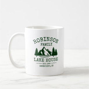 Mug Nom de famille Lake House Forest Green Trees