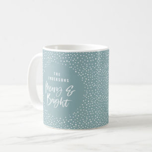 Mug Nom de famille Merry & Bright personnalisé