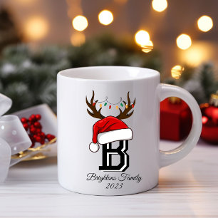 Mug Nom de famille monogramme Noël du Père Noël