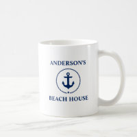 Nom de famille nautique Beach House Ancre bleue