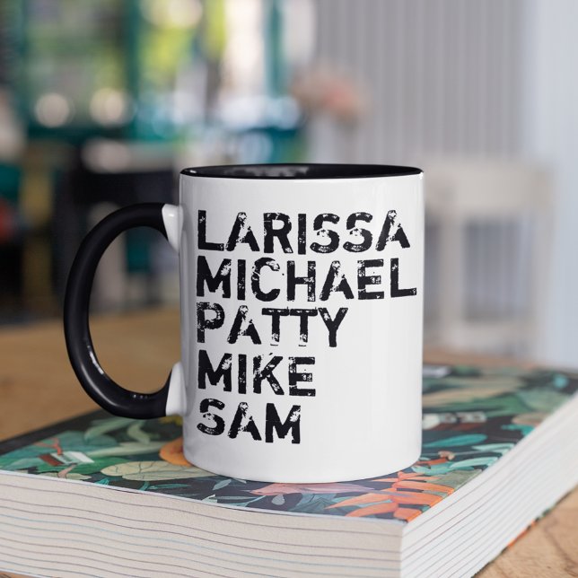 Mug Nom de famille Typographie noir blanc élégant (coffee together)