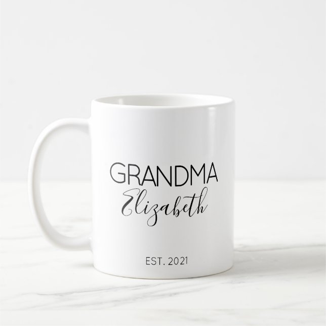 Mug Nom de grand-mère Grossesse Faire-part cadeau (Gauche)