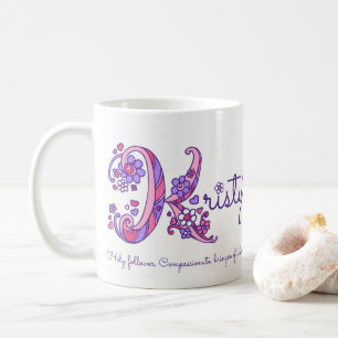 Mug Nom de Kristy signifiant muqueuse de monogramme K