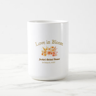 Mug nom de la fête de mariage bohème jaune en fleurs r