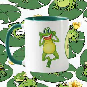 Mug Nom de la grenouille monogramme mignonne
