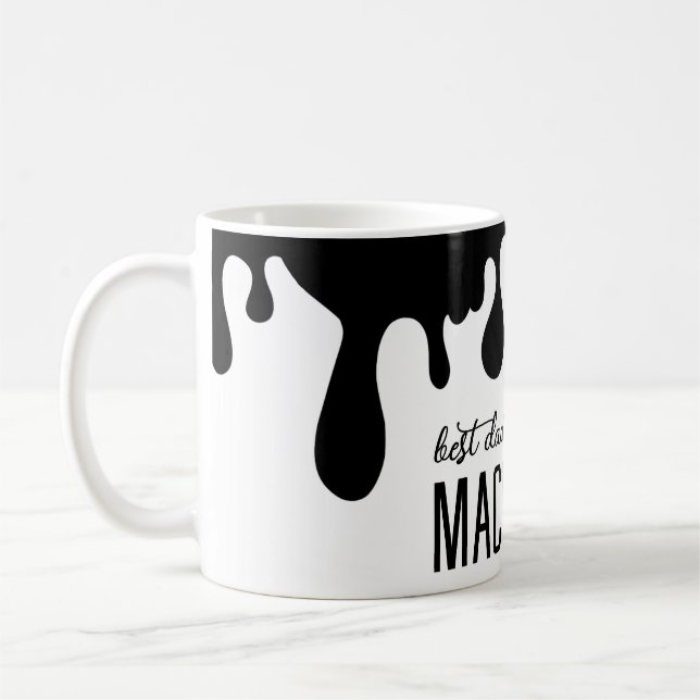 Mug Nom de la peinture à séchage noir moderne (Gauche)