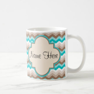 Mug Nom de la plage Chevron Zigzag